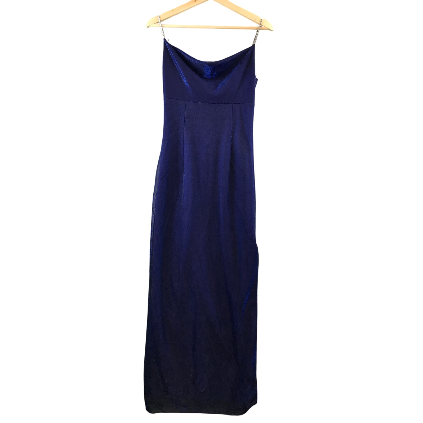 Vintage Morgan & Co Blue Slip Dress Y2k Formal Gown Size 3/4